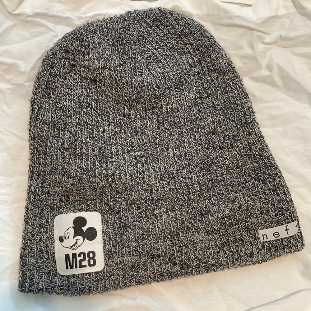 Neff x Disney M28 Mickey Knit Beanie in Gray